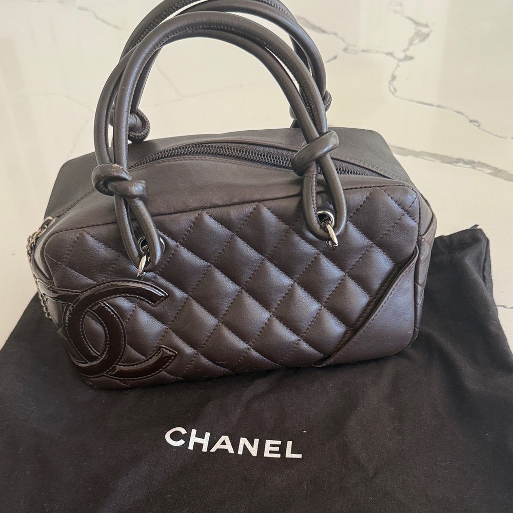 CHANEL Dark Brown Quilted Mini Bag